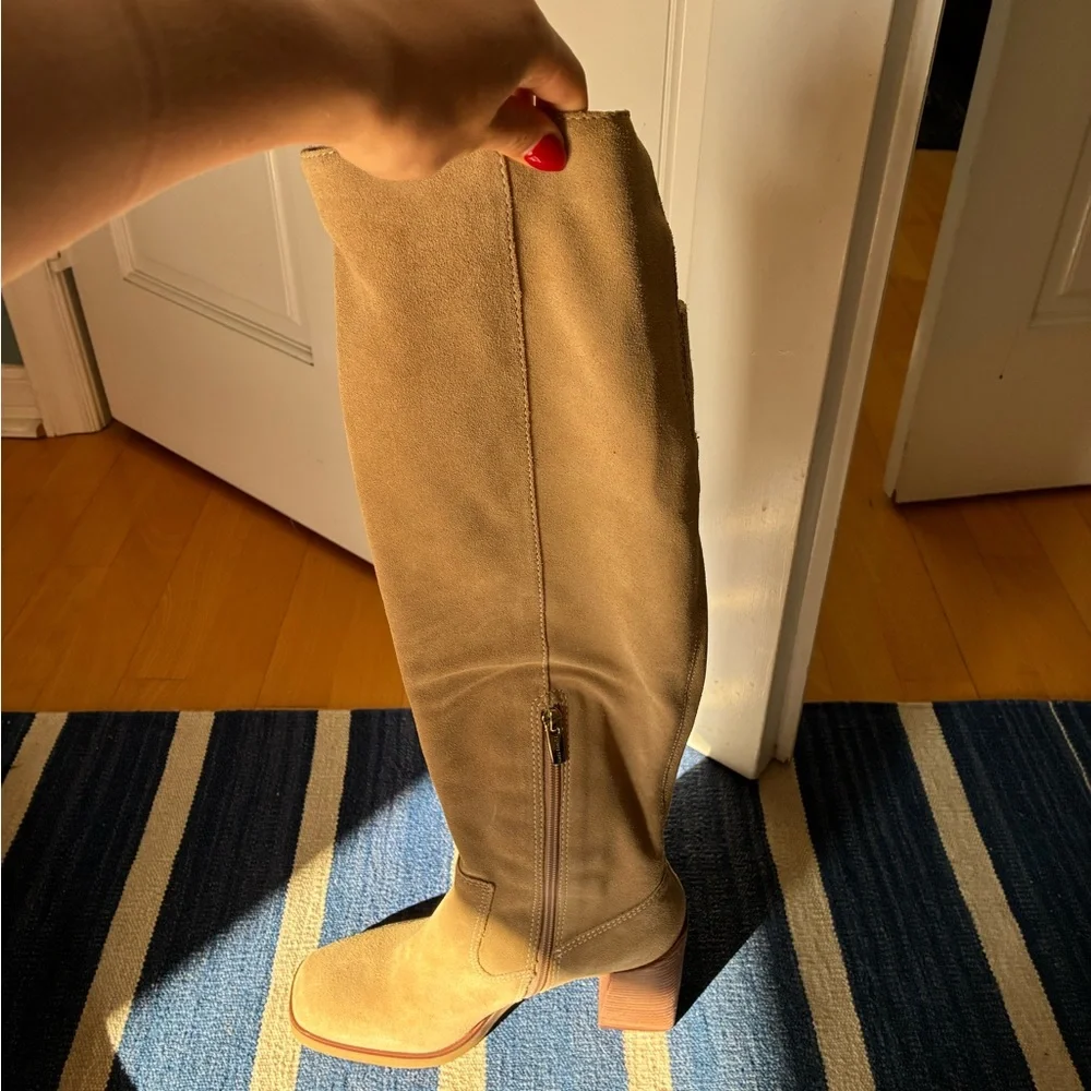 NWT Vince Camuto Eyana Beige Tan Suede Over-the-Knee Boots